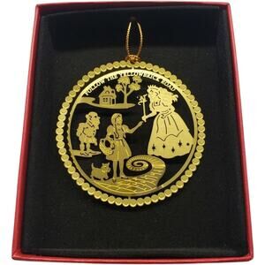 Wizard of Oz Brass Ornament Follow the Yellow Brick Road Dorothy Toto Munchkin